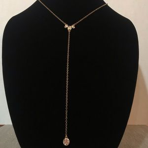 J Crew gold long hanging tassel necklace